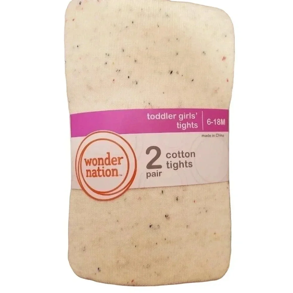 6-18m Confetti Cream and Blue Toddler Tights